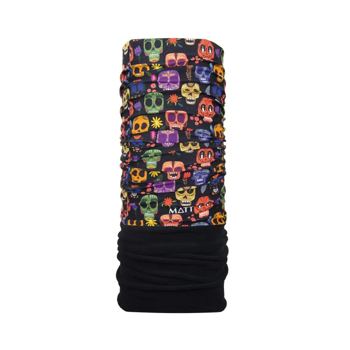 Matt Unisex Noir Polartec Microfibre Neck Warmer Scream Skulls