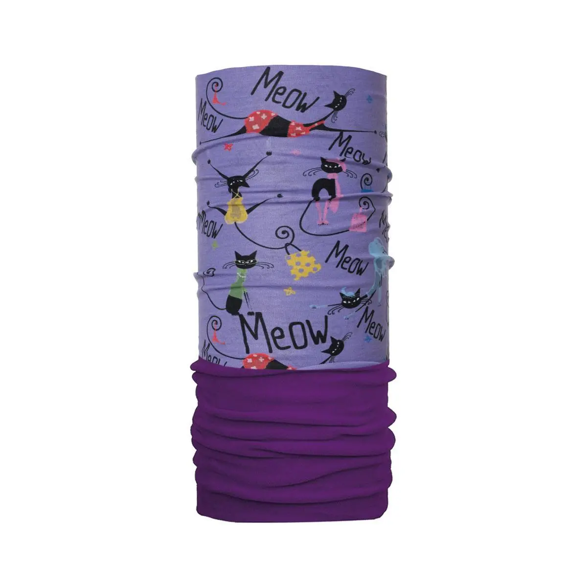 Matt Unisex Violet Polartec Microfibre Neck Warmer Meow