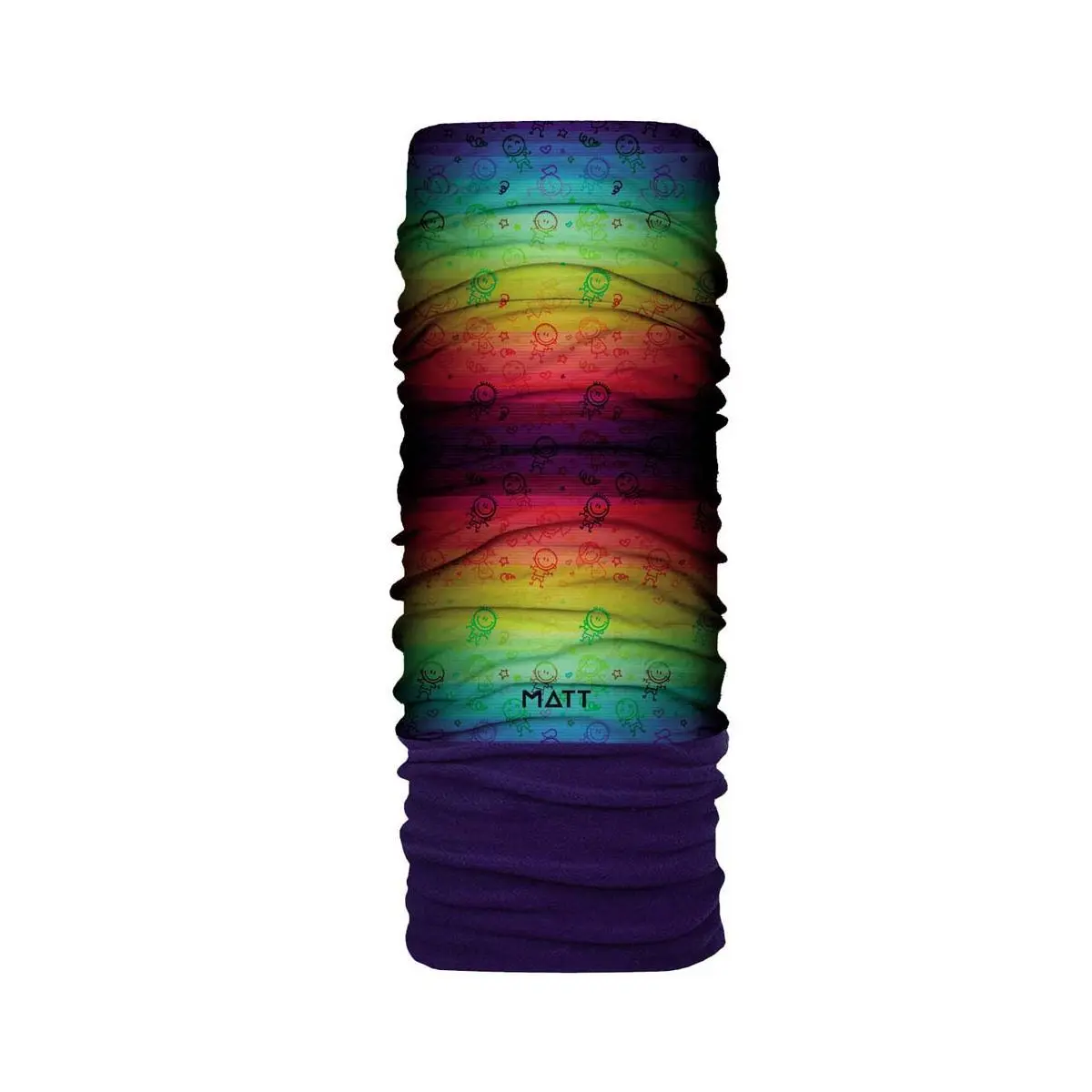Matt Unisex Violet Polartec Microfibre Neck Warmer Rainbow