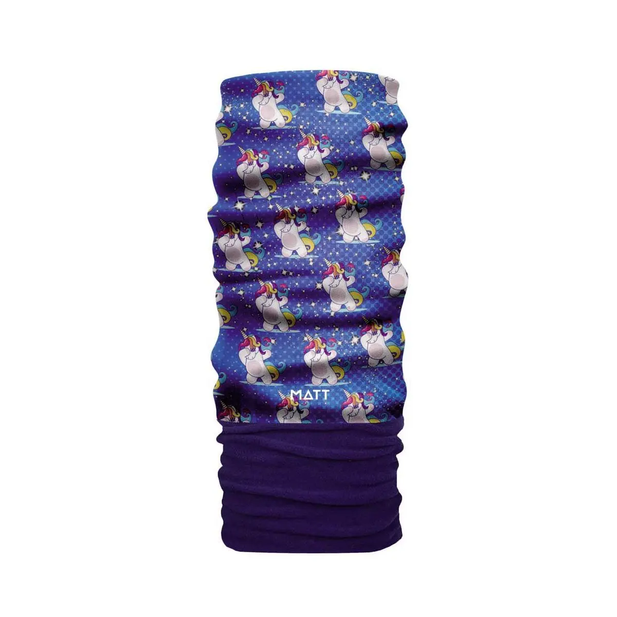 Matt Unisex Violet Polartec Microfibre Neck Warmer Unicorn