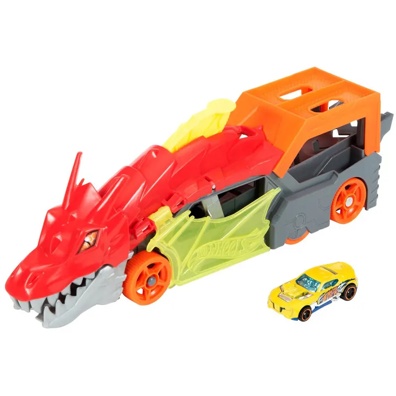 0887961916386 - GTK42 - Hot Wheels - City - Drachen-Starter-Transporter mit einen Fahrzeug 164