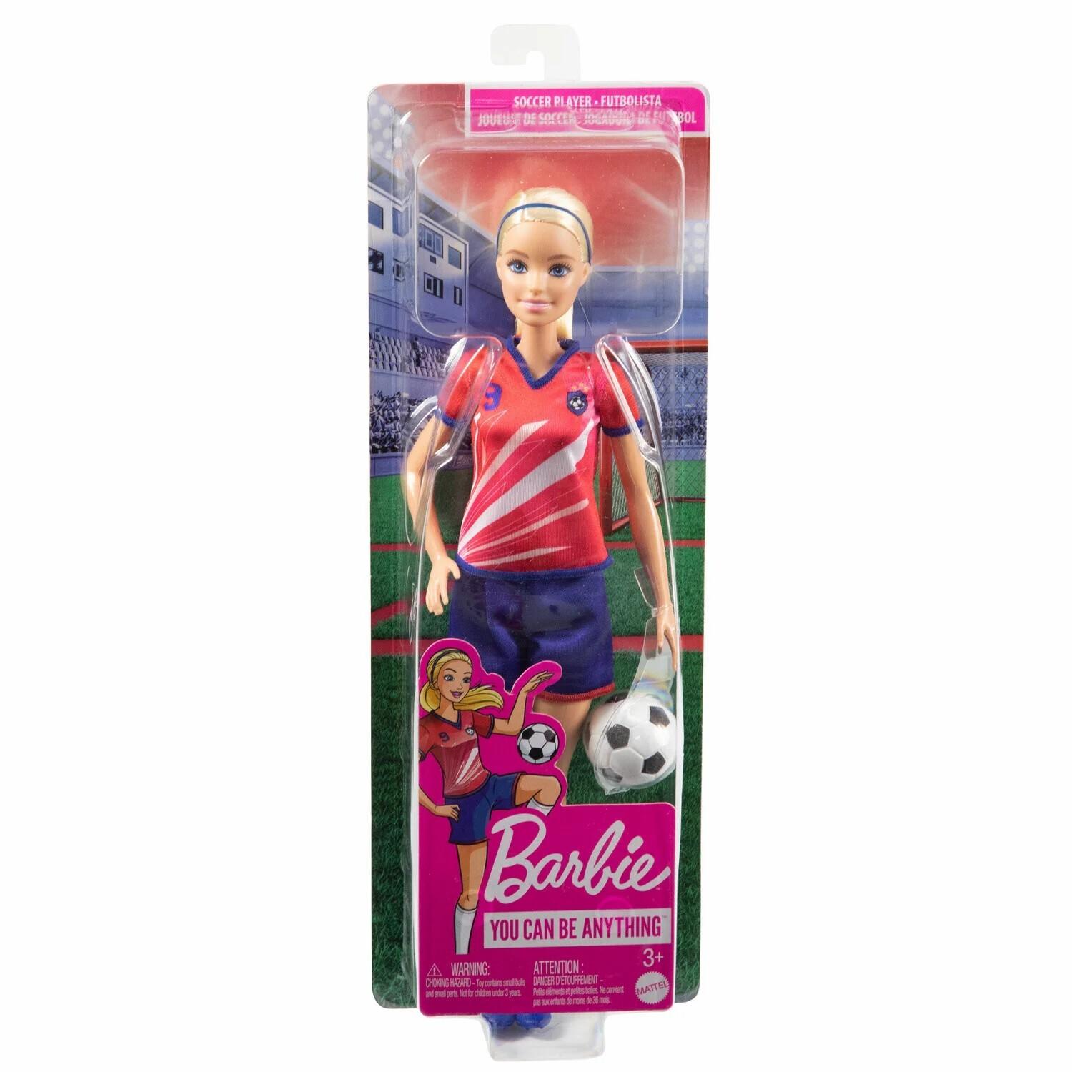 0194735015238 - Barbie Fußballspielerin-Puppe blond Trikot mit der Nummer 9 Fußball Stolle