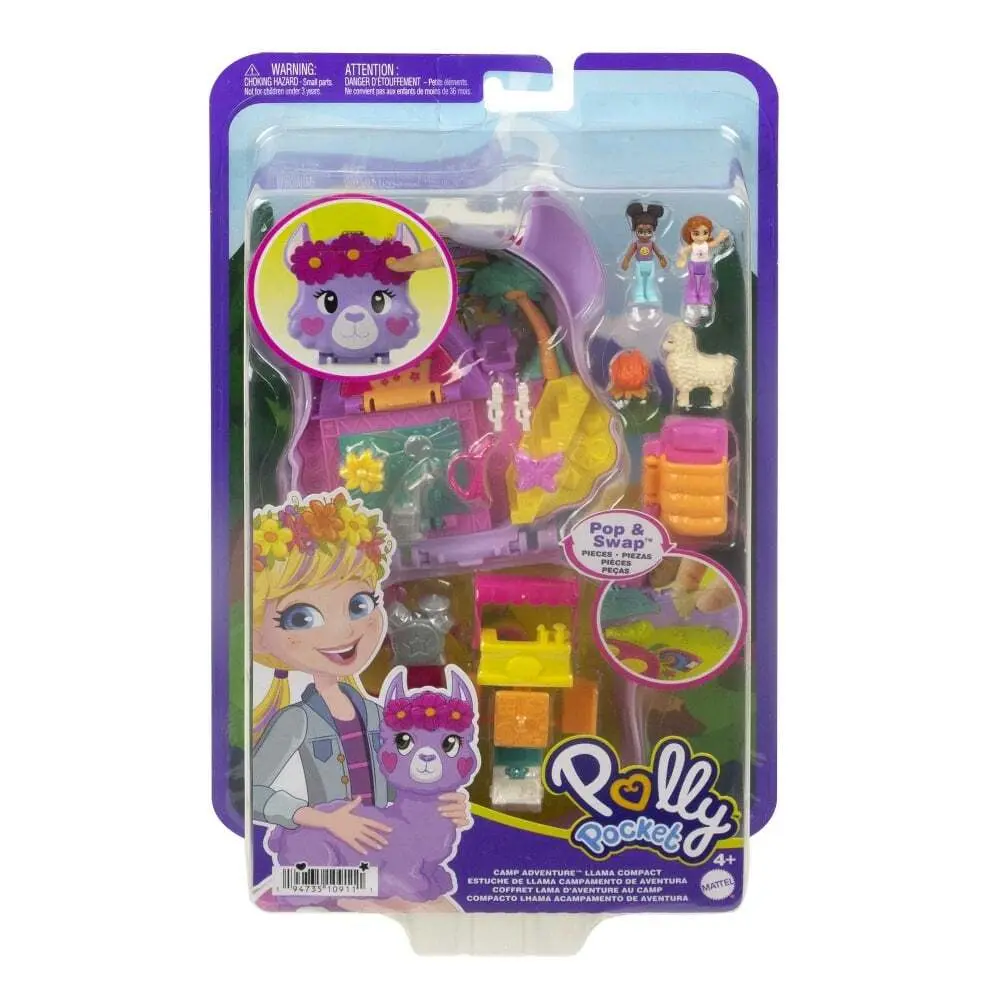 0194735109111 - Polly Pocket Camp Adventure Llama Compact Playset
