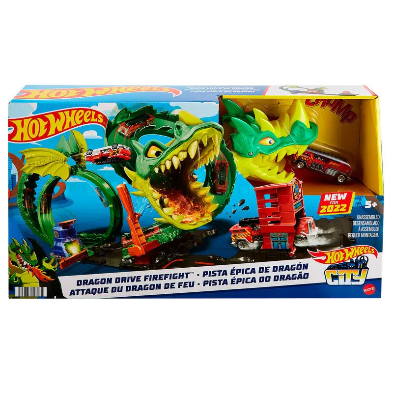 0194735028962 - Mattel GAMES Hot Wheels  City Drachen-Angriff HDP03 Zubehörset für Spielzeugautos
