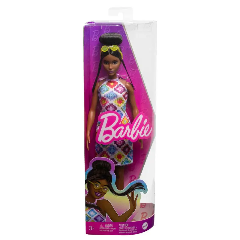 0194735094035 - Barbie Fashionistas-Puppe mit Dutt und gehäkeltem Neckholderkleid
