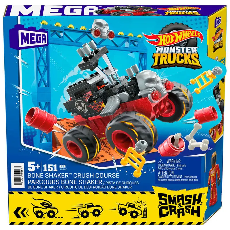 0194735102686 - Mega Construx HKF87 Hot Wheels Monster Trucks Bone Shaker Crash Bausatz 0194735102686 Mattel GAMES