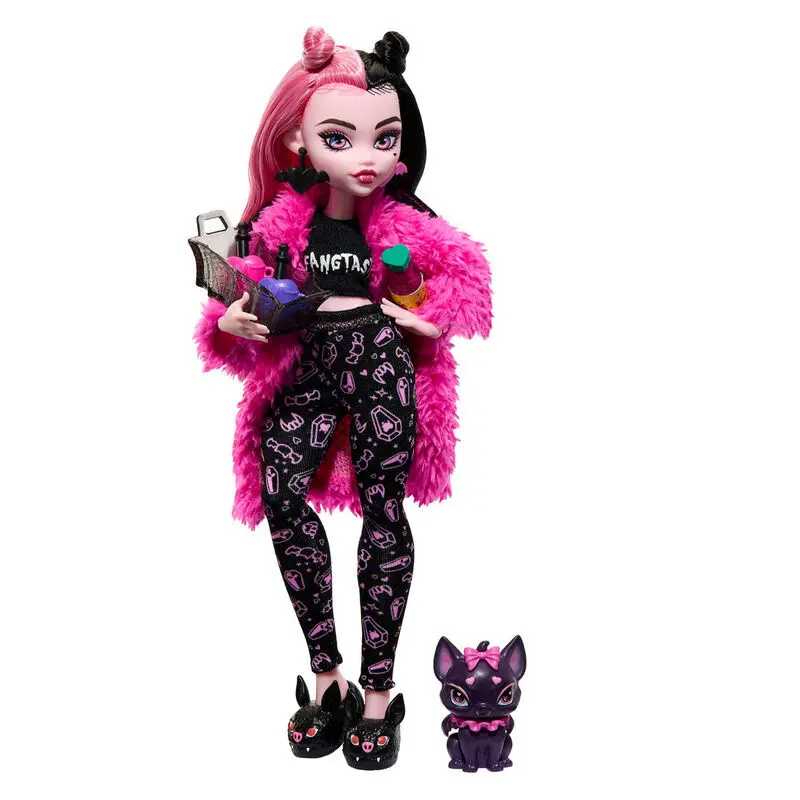 0194735110605 - Monster High Puppe und Pyjamapartyzubehör Draculaura Schaurig schöne Pyjamap