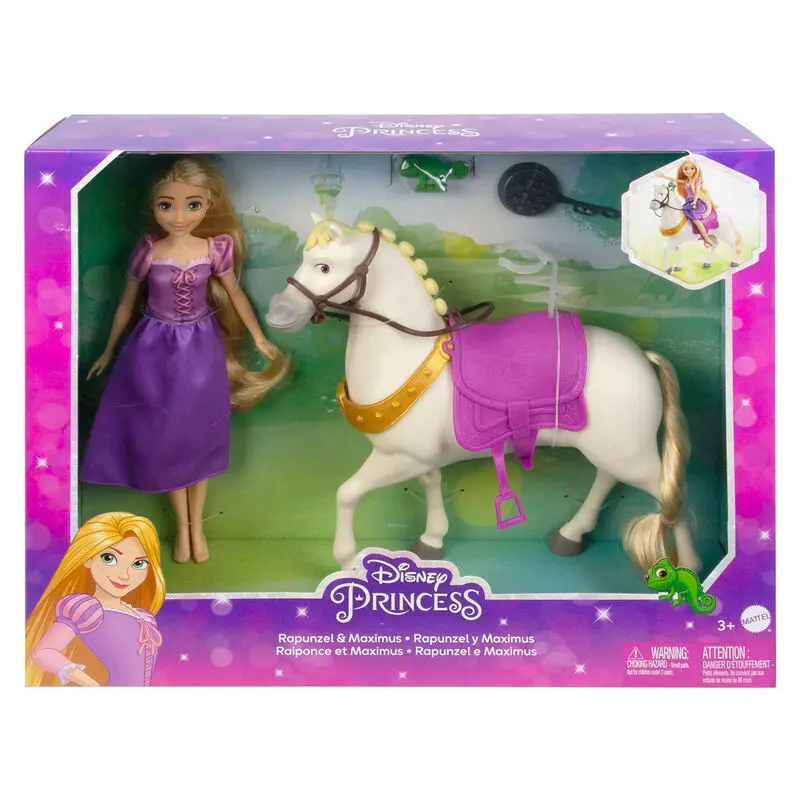 0194735120468 - Princess Rapunzel Doll And Maximus Horse Set With Accessories Saddle With Doll Clip
