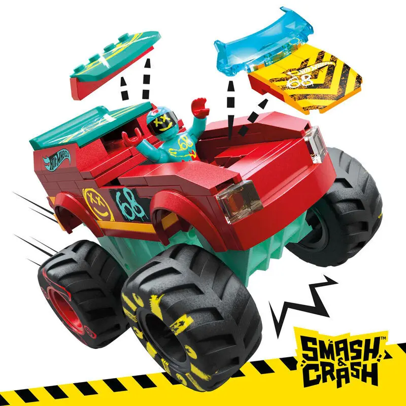 0194735140053 - MEGA Hot Wheels Monster Trucks Demo Derby Extreme-Stunt Set Konstruktionsspielzeug