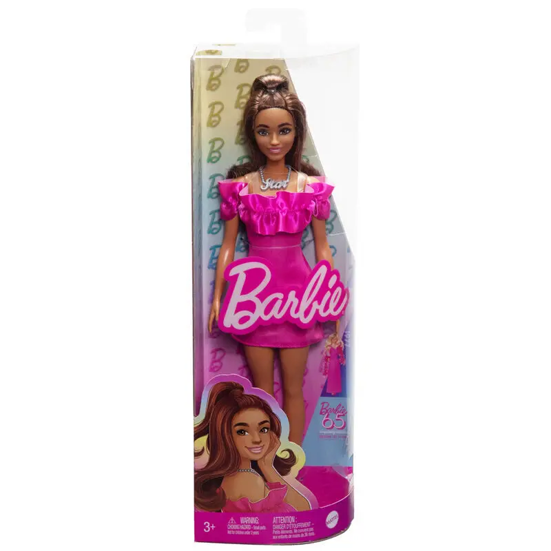 0194735176724 - Puppe Barbie Fashionistas-Puppe mit pinkfarbenem Kleid mit Rüschenausschnitt