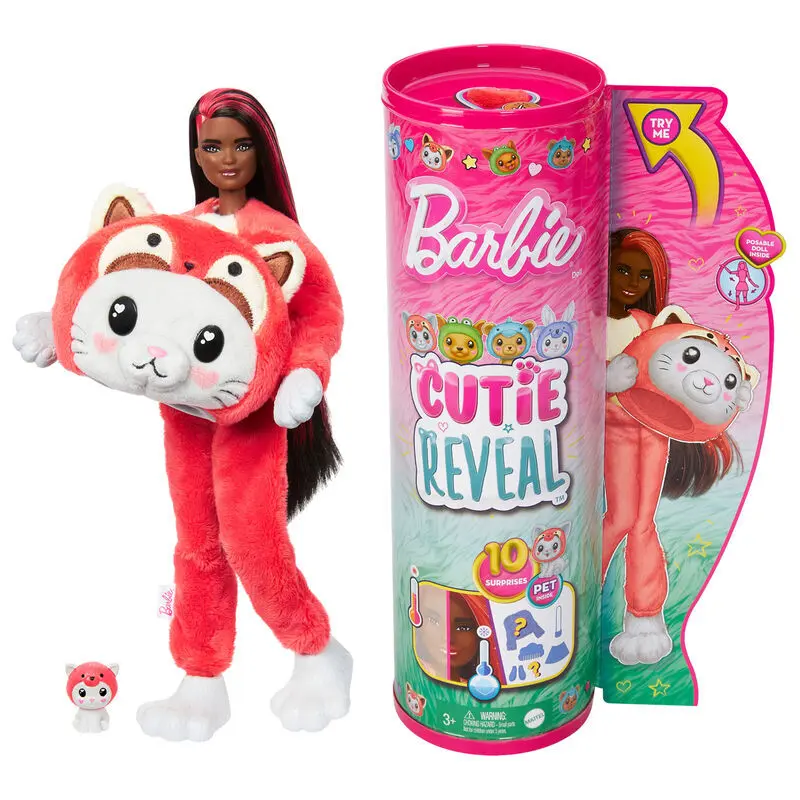 0194735178711 - Chelsea Cutie Reveal Puppe Kostüme Rot Panda Kätzchen Puppe Mattel