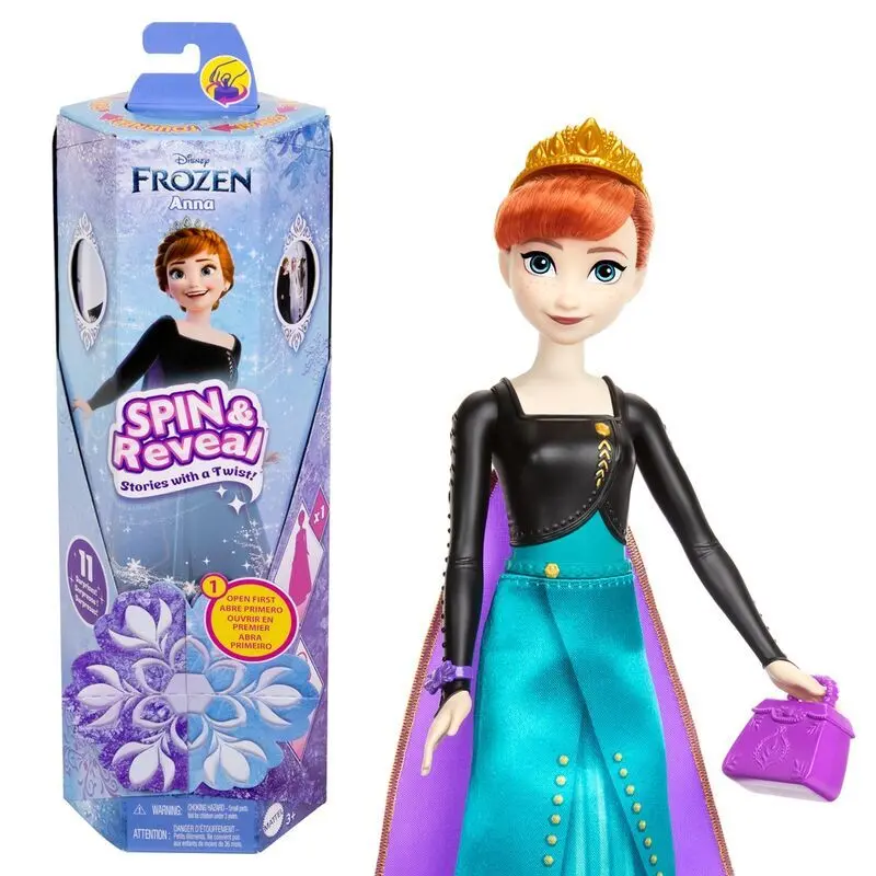 0194735226863 - HXD27 - Disney Frozen - Spin & Reveal - Die Eiskönigin Anna Puppe mit zusätzlichen Überraschungen