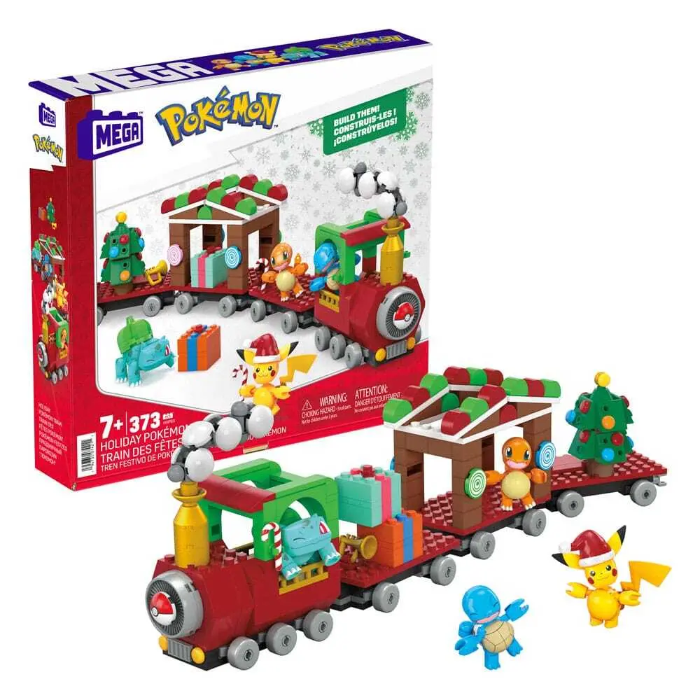0194735074211 - MEGA Pokémon Holiday Train Bauset Zug Figur Pikachu Bisasam Glumanda Schiggy