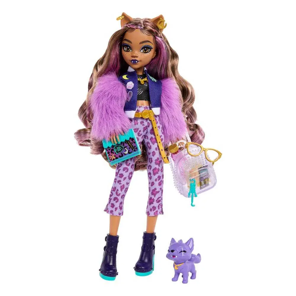 0194735183579 - Monster High Clawdeen Wolf-Modepuppe mit Hund Crescent und Accessoires