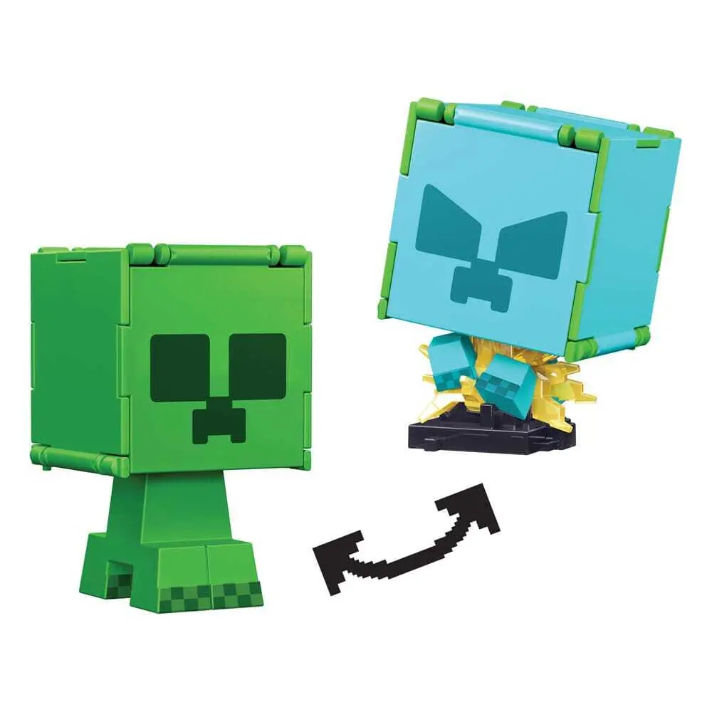 0194735193301 - Minecraft Flippin Figure Creeper + Charged Creeper Spielfigur