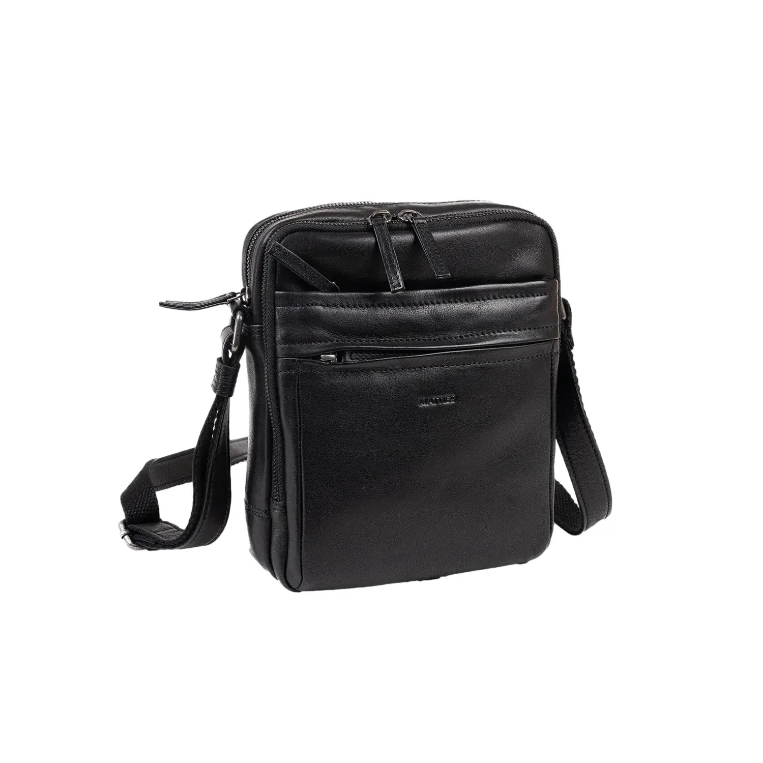 Matties Bags Men's Noir Genuine Leather Shoulder Bag