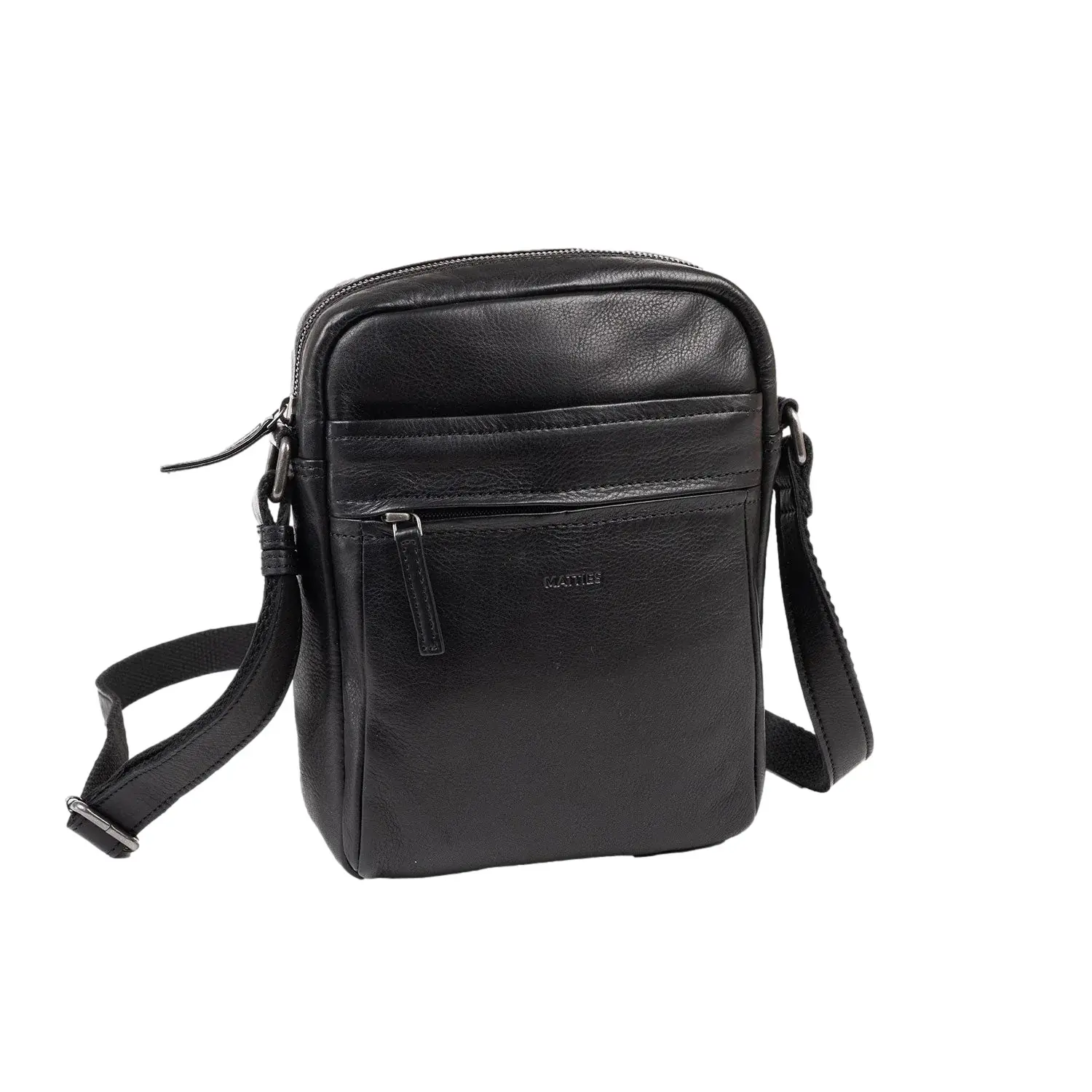 Matties Bags Men's Noir Natural Leather Shoulder Bag