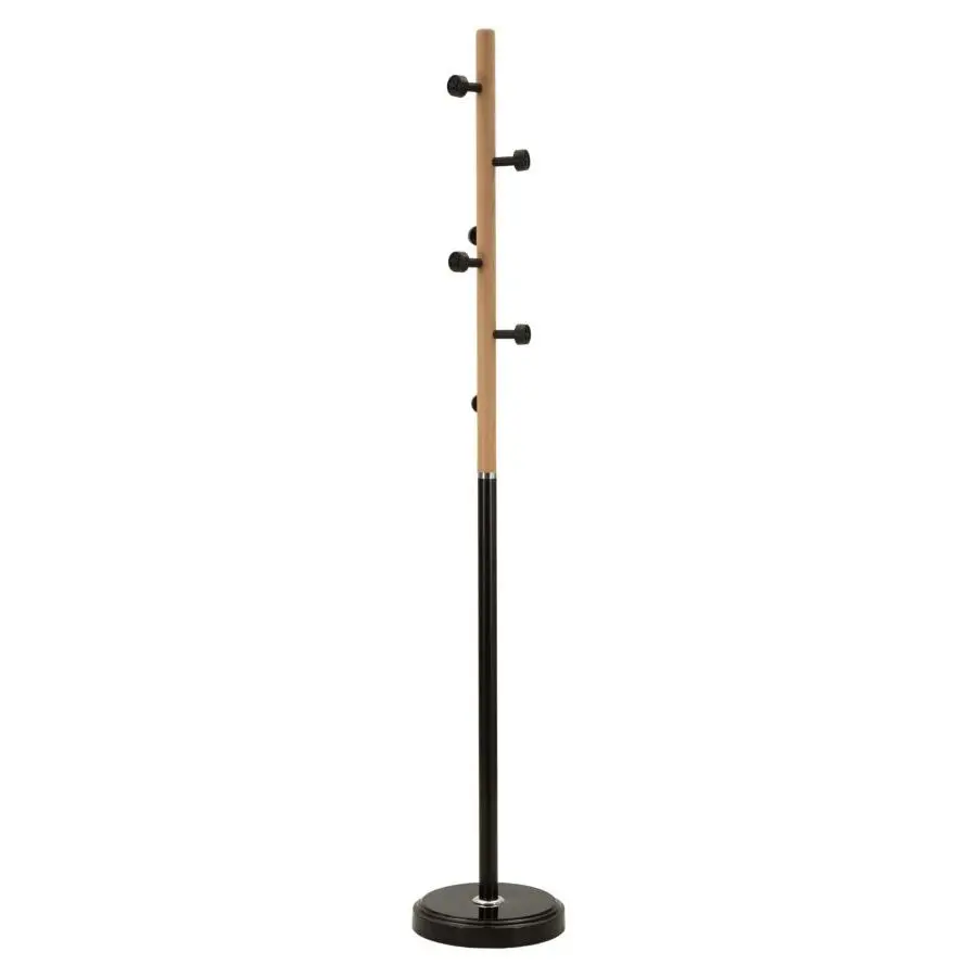 Porte-manteau en bois avec base en marbre, &oslash; 30 x 176 cm