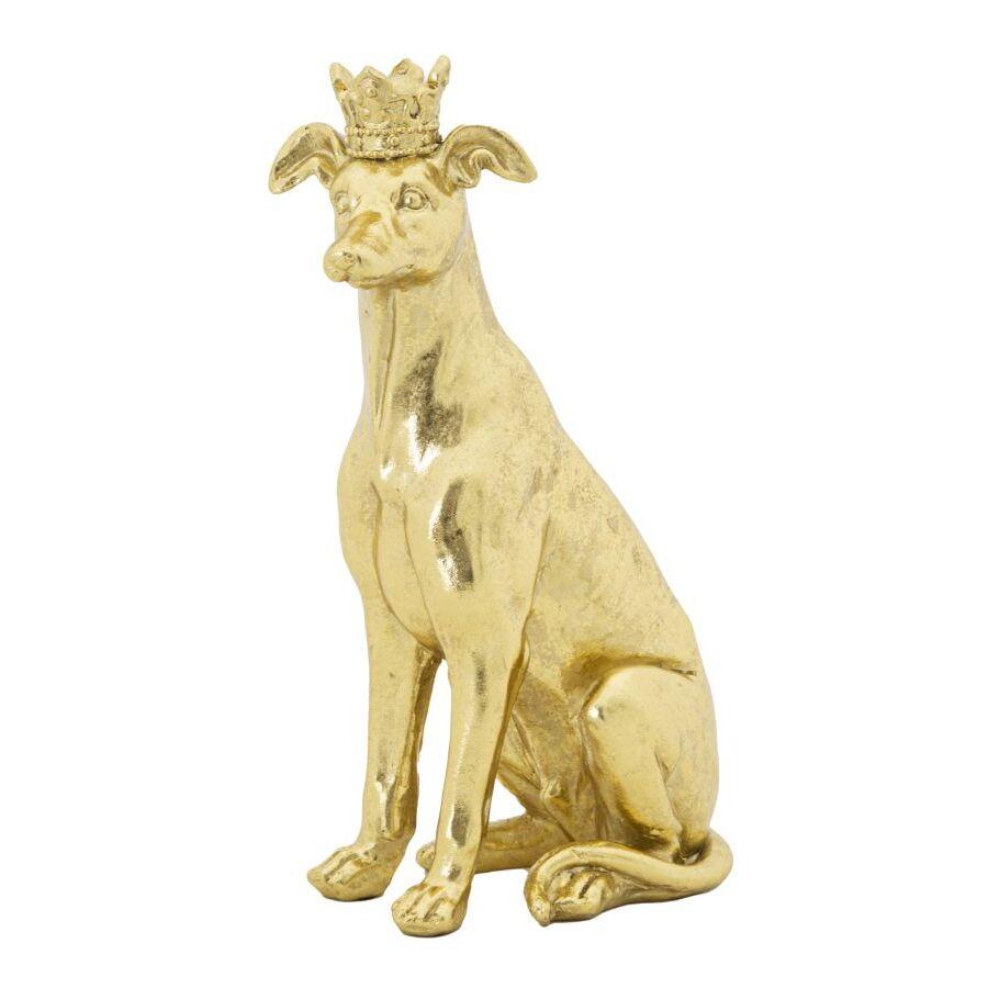 8024609363122 - Sitzende Hundestatue mit einer Krone Corona