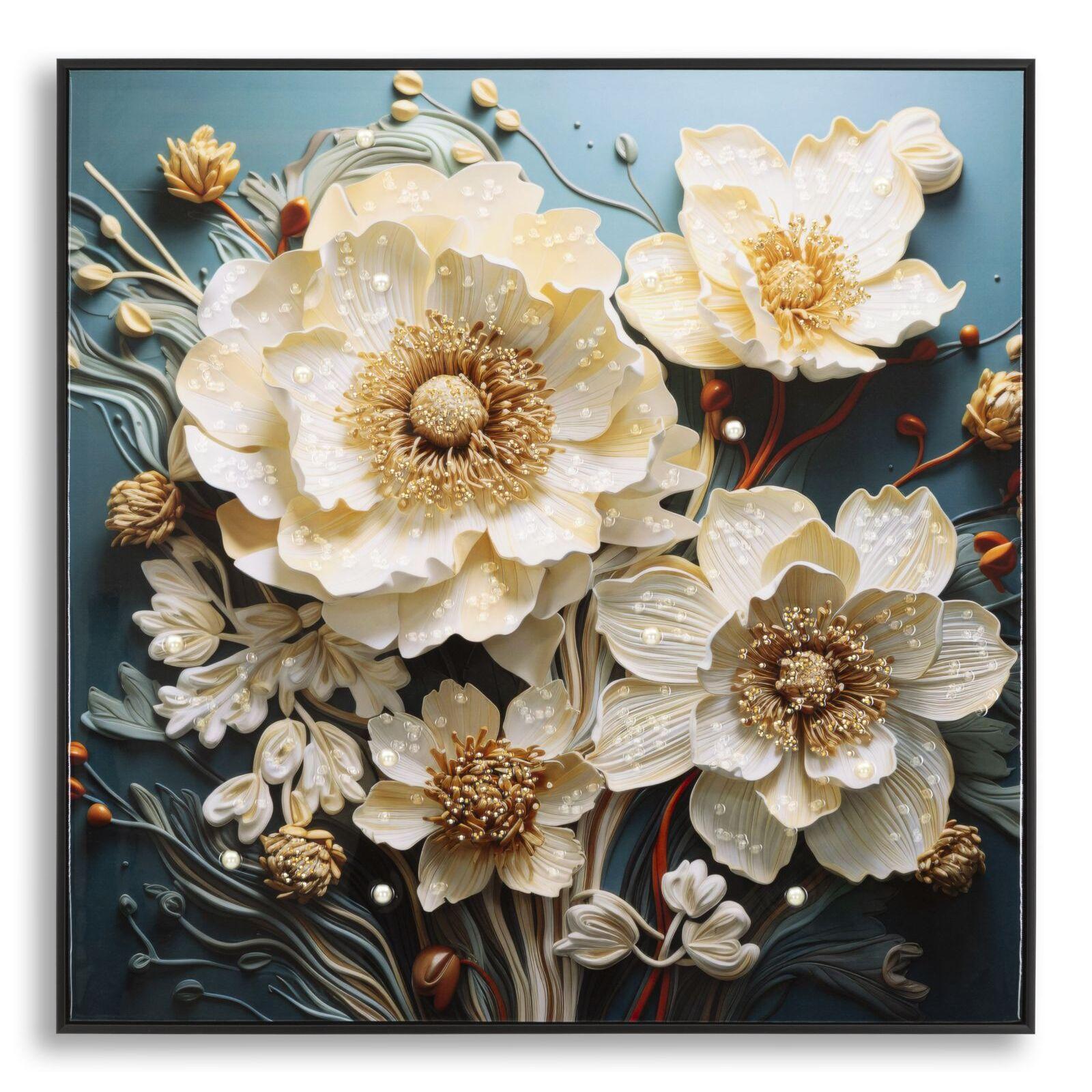 8024609375316 - Wanddekoration Leinwandmalerei mit Rahmen Laccato Narcy B