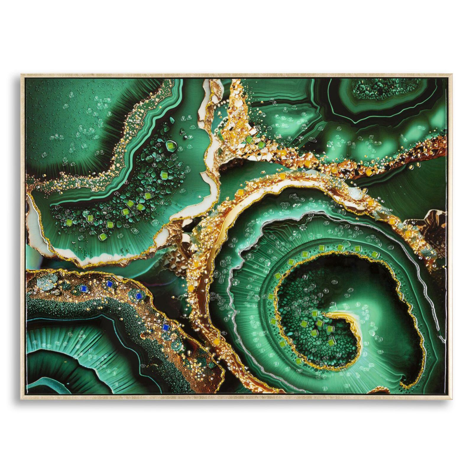 8024609375361 - Wanddekoration Leinwandmalerei mit Rahmen Laccato Smeraldy A