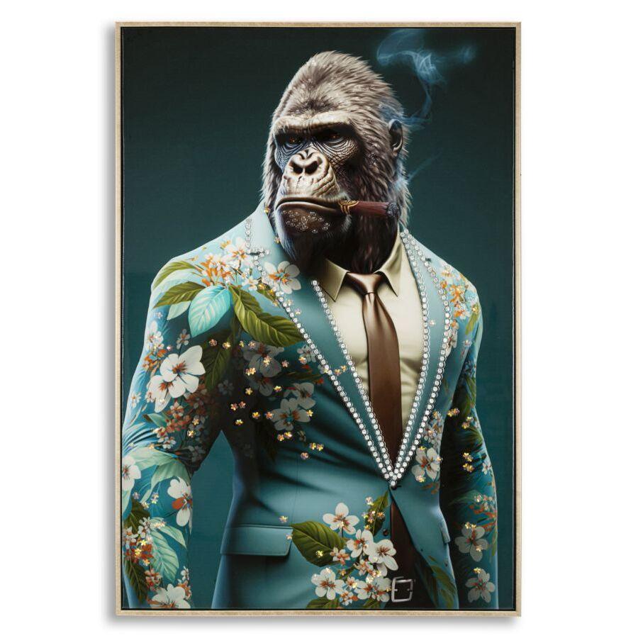 8024609375453 - Wanddekoration Leinwandmalerei mit Rahmen Laccato Kongy B