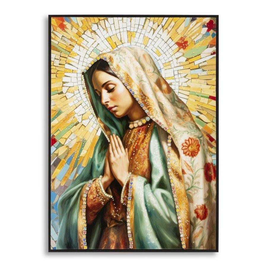 8024609381089 - Wanddekoration Leinwandmalerei mit Rahmen Laccato Madonna A