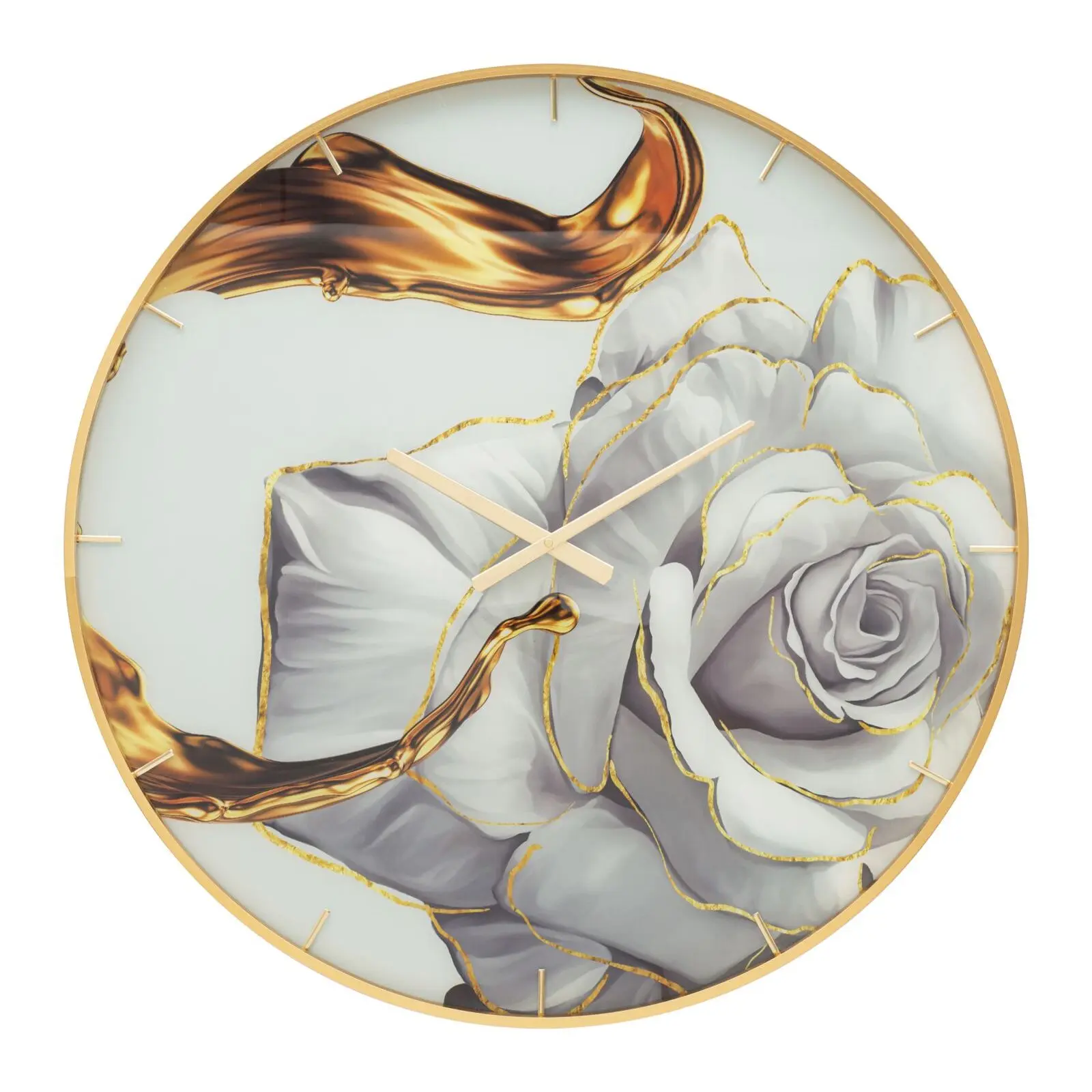 8024609364242 - Analoge Wanduhr Glass Rose