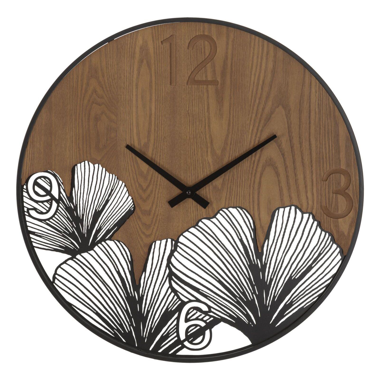 8024609369346 - Analoge Wanduhr Super Wood Leaf