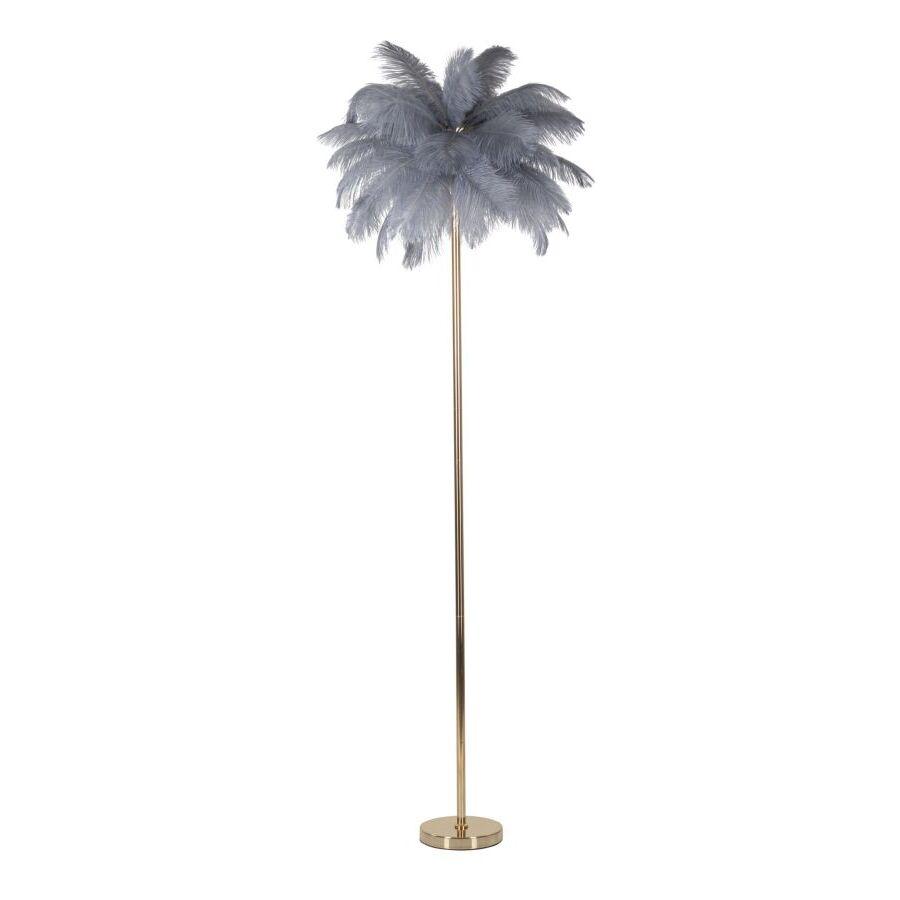 8024609372315 - Mauro Ferretti - Stehlampe mit Federlampenschirm und 3 Lichtpunkten h160cm Palm l Farbe Grau