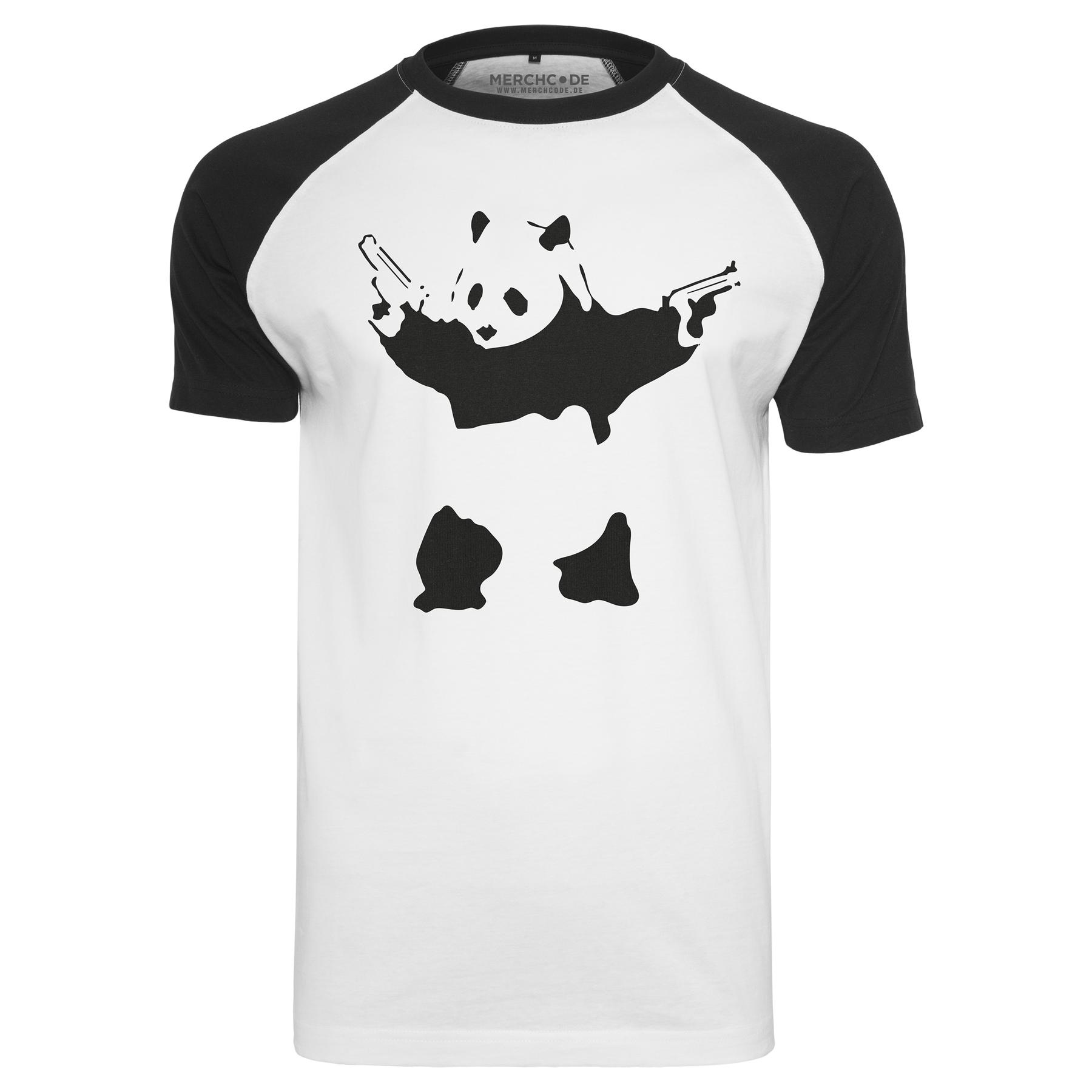 4053838213957 - Banksy Panda Raglan Tee MC092 White