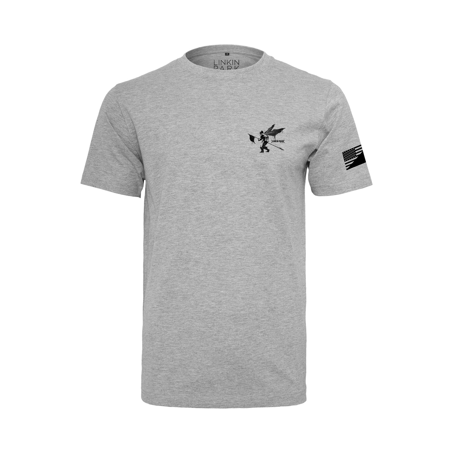 4053838283097 - Linkin Park Flag Tee MC152 Heather Grey