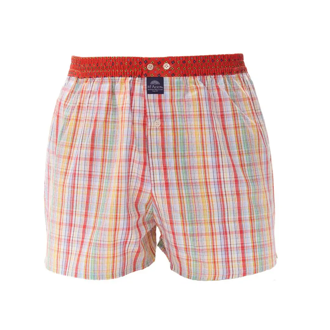 Mcalson Rouge Caleçon Carreaux