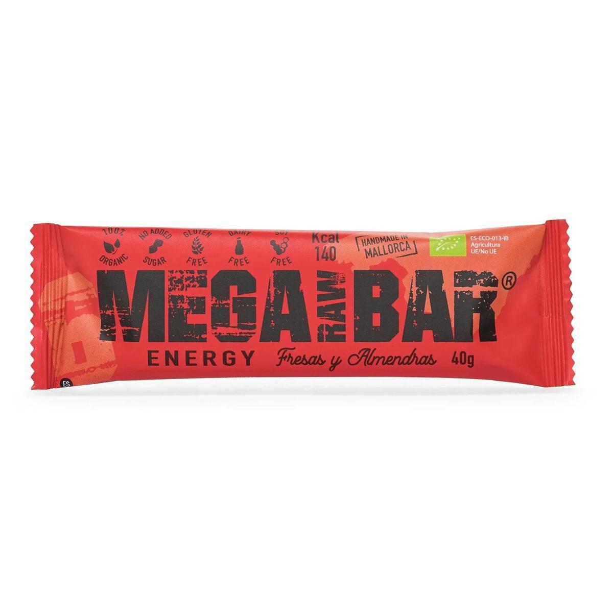 Velo Store - UK Nutrition bars Mega Raw Bar Fraises et amandes (x12) | Extra 10% off with Subscription, Postage £16.79 to UK Fedex.
