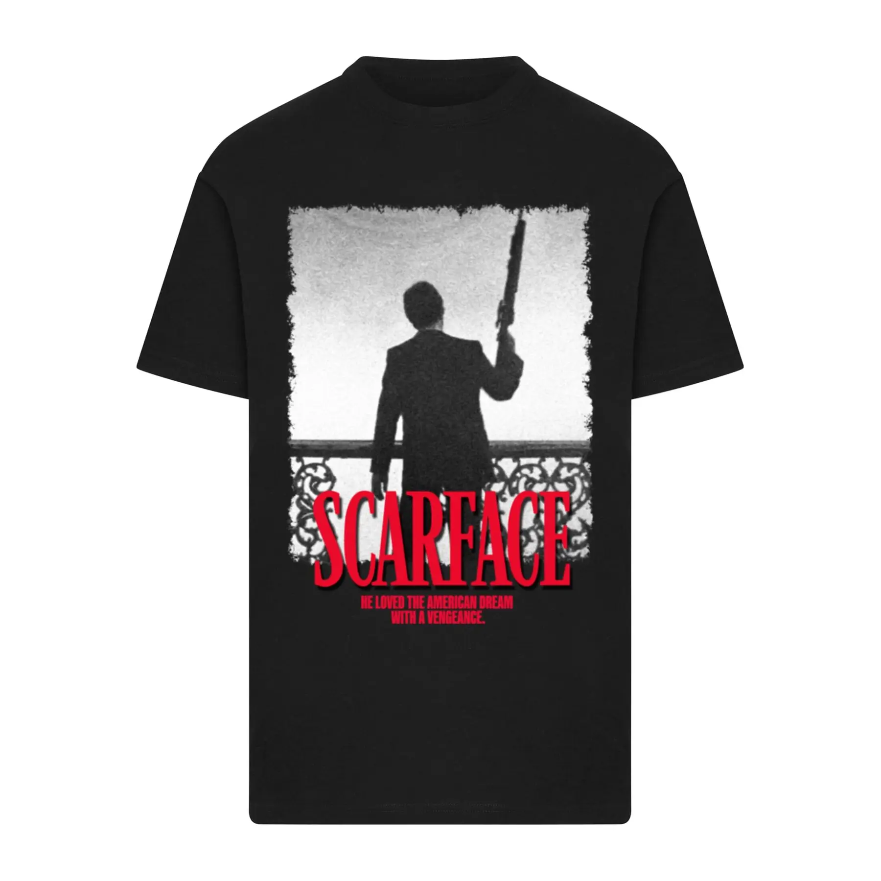 Merchcode Men's Noir T-Shirt Scarface Stand Off