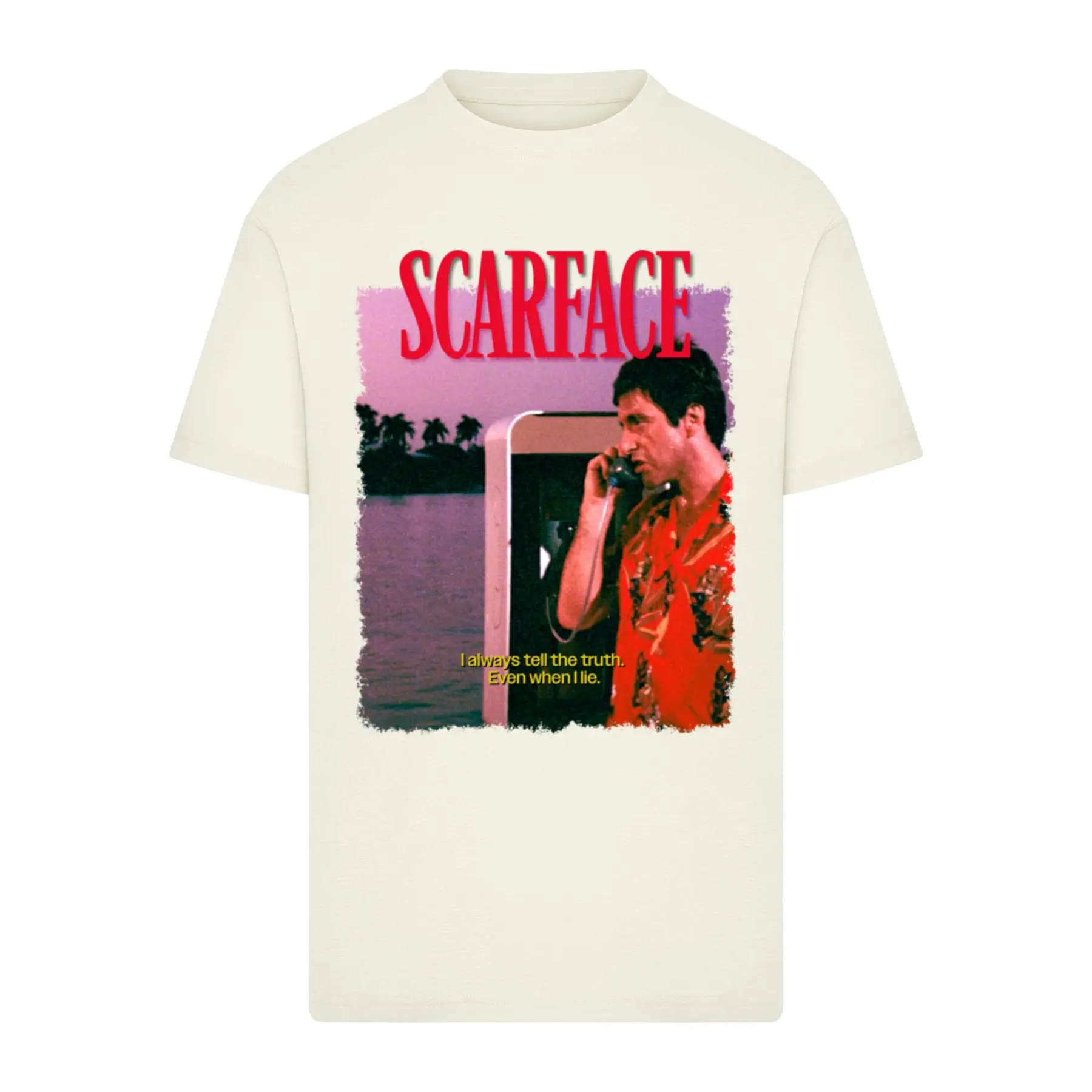 Merchcode Men's Beige T-Shirt Scarface Phone Call