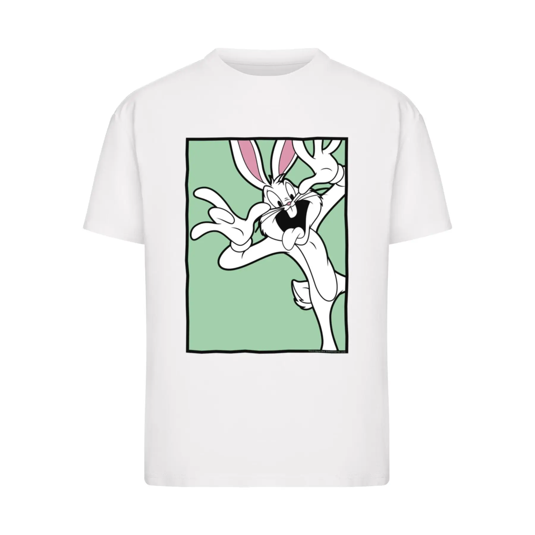 Image of T-Shirt mit lustigem Gesicht Damen Merchcode Looney Tunes Bugs Bunny