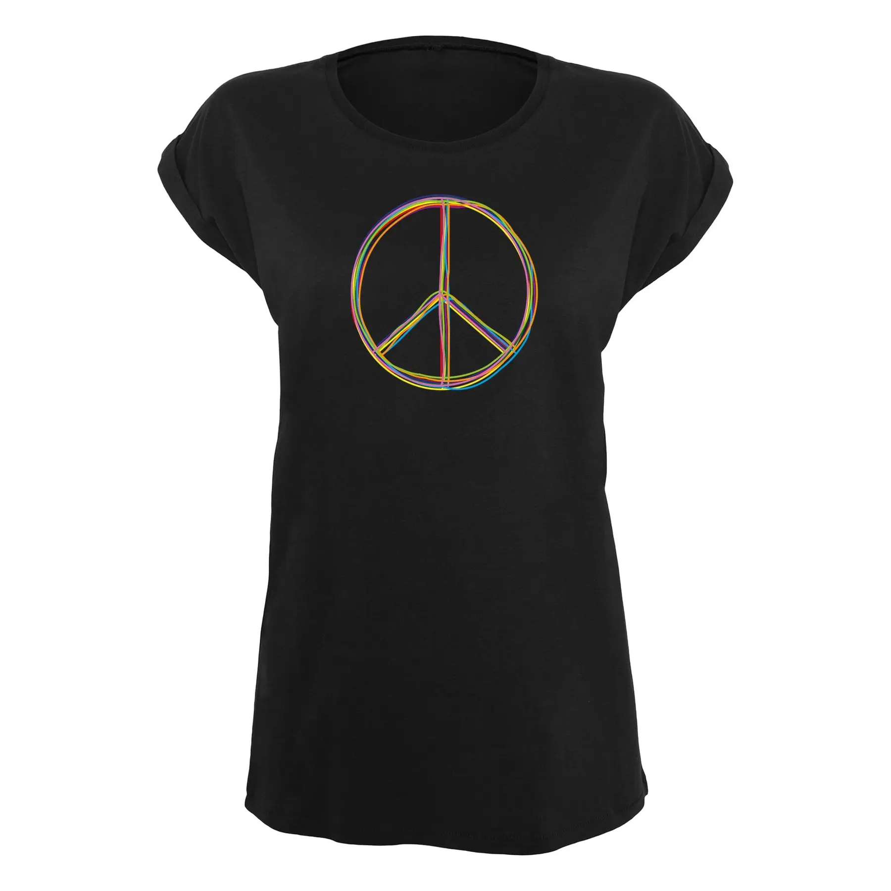 Image of Basic Damen T-Shirt Merchcode Peace_Multicolor