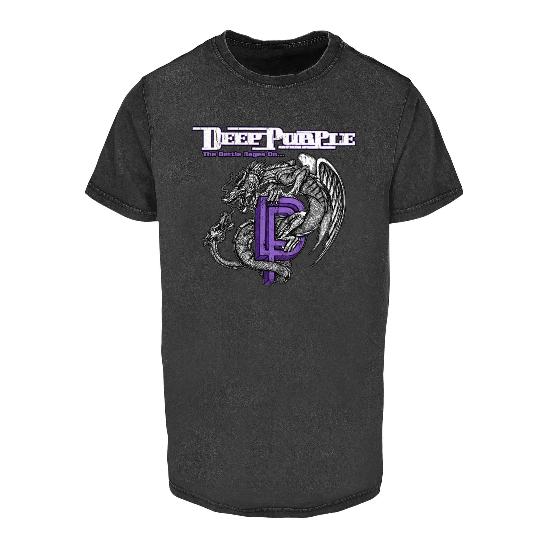 4069389801703 - T-Shirt Deep Purple Dragon Acid Wash