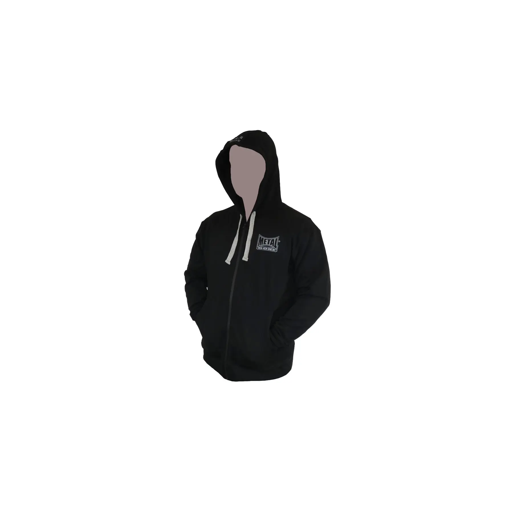 Metal Boxe Unisex Noir Sweatshirt À Capuche