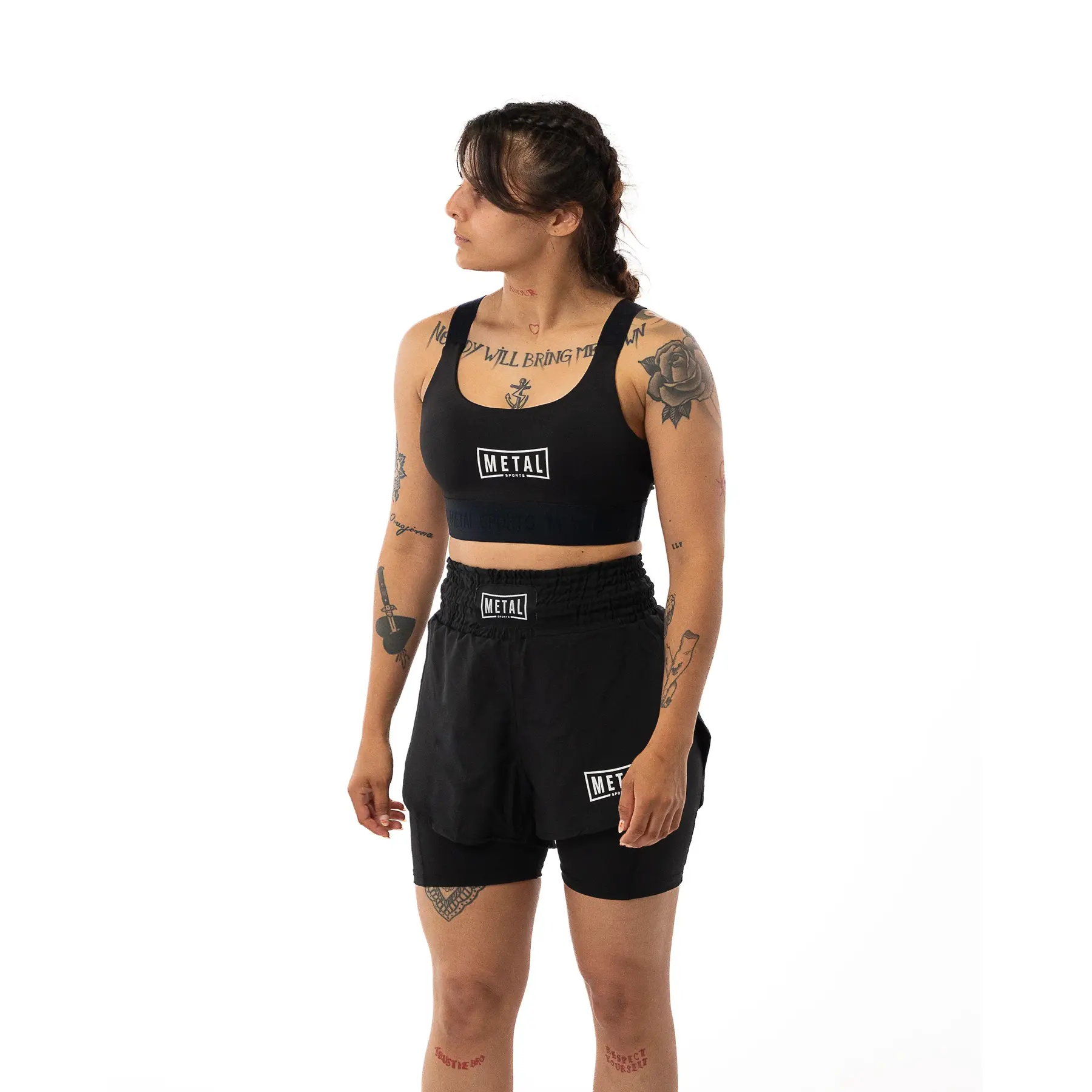 Short de combat 2 en 1 femme Metal Boxe