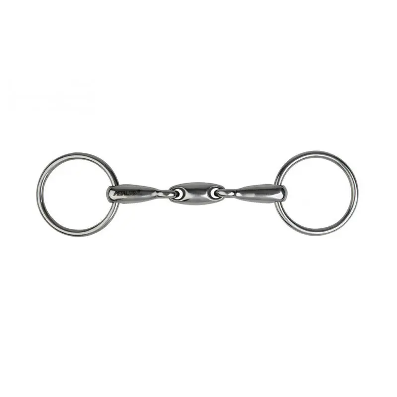 Meilleurs prix pour Mors 2 anneaux pour cheval double brisure Metalab
