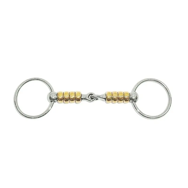 2-rings paardenbit met verticale rollen, koper Metalab Magic System