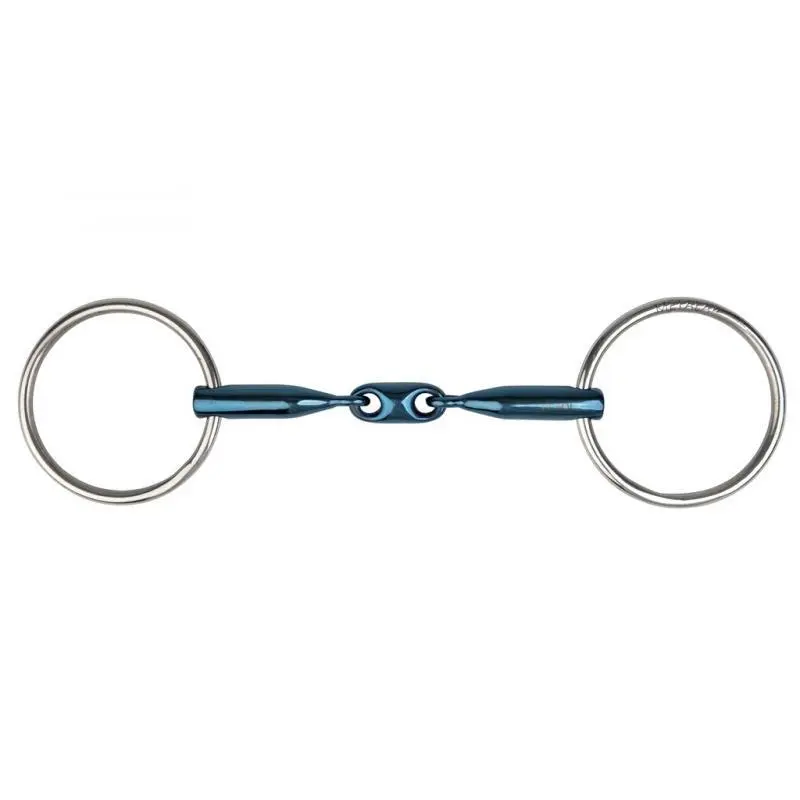 Meilleurs prix pour Mors 2 anneaux pour cheval double brisure Metalab Eco Blue
