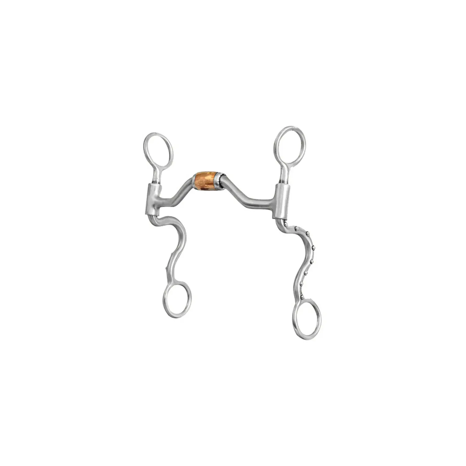 Metalab Argenté Western Snaffle Bit For Horse With Curved Copper Arms