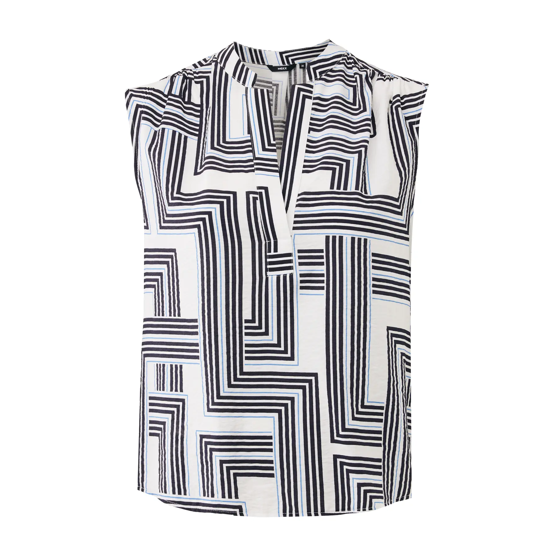 Blusa senza maniche con motivo geometrico donna