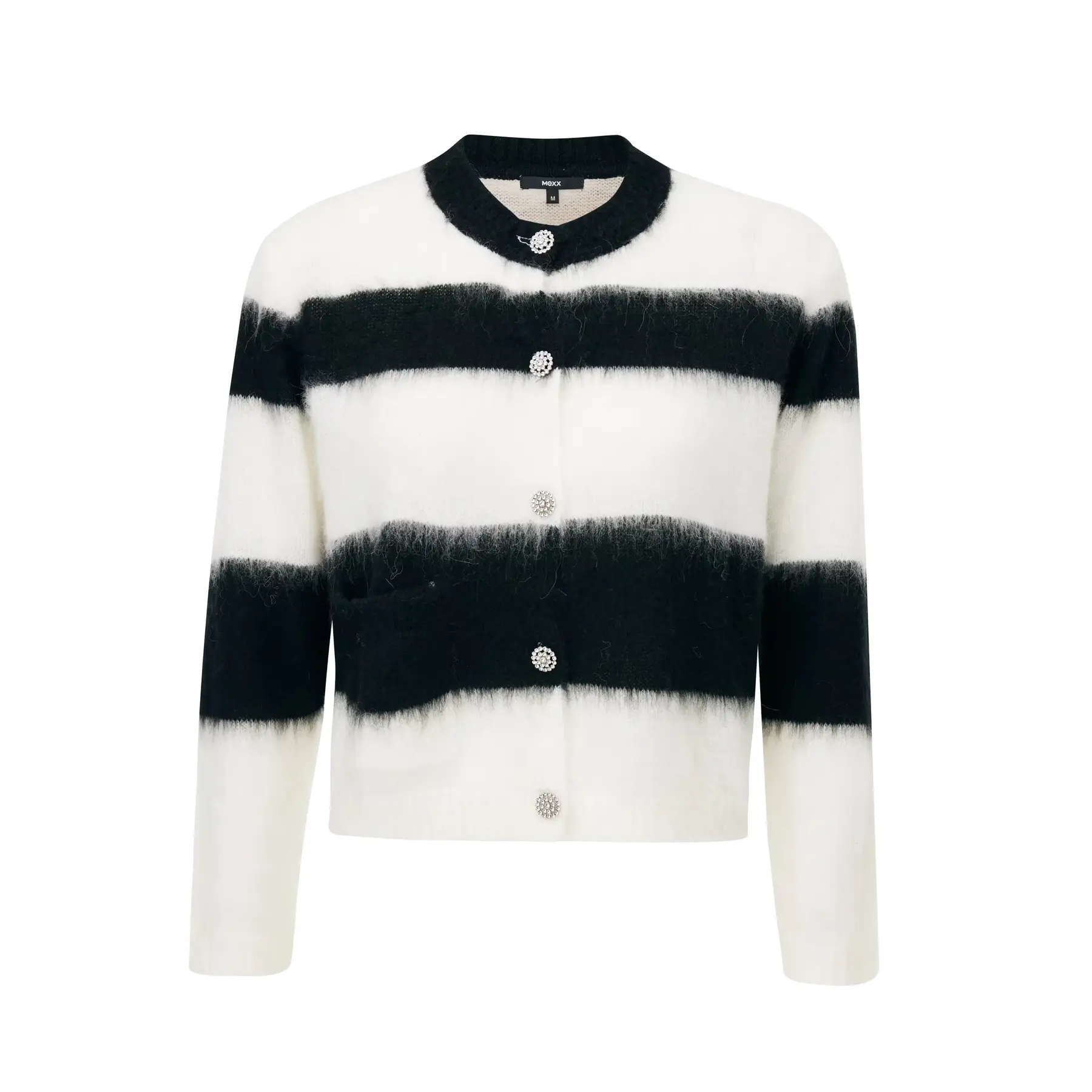 Gestreifter Damen-Pullover aus flauschigem Strick Mexx