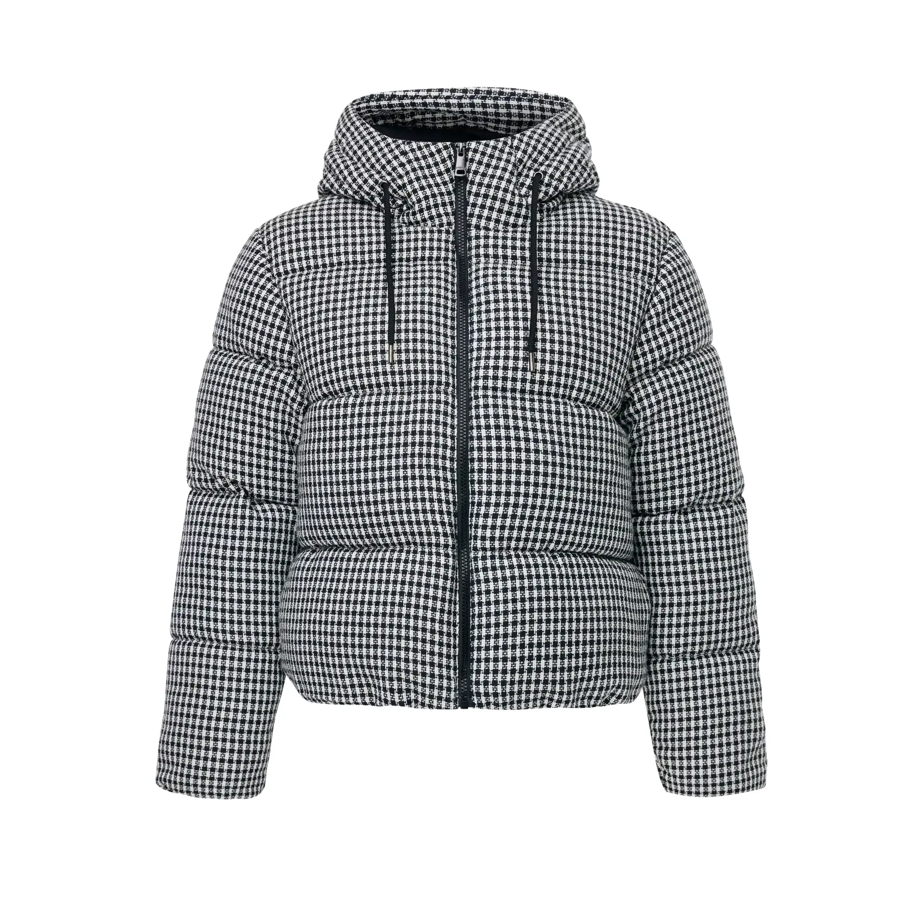 Karierte Damen-Steppjacke mit Kapuze Mexx