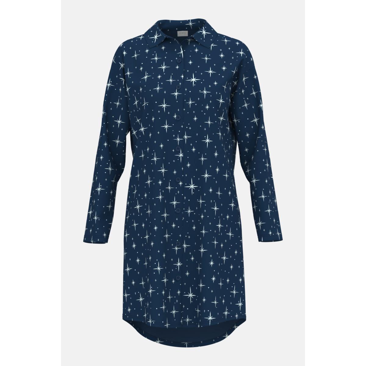 4067946121516 - Langärmliges Nachthemd mit durchgehender Knopfleiste für Damen Mey Polar Sky