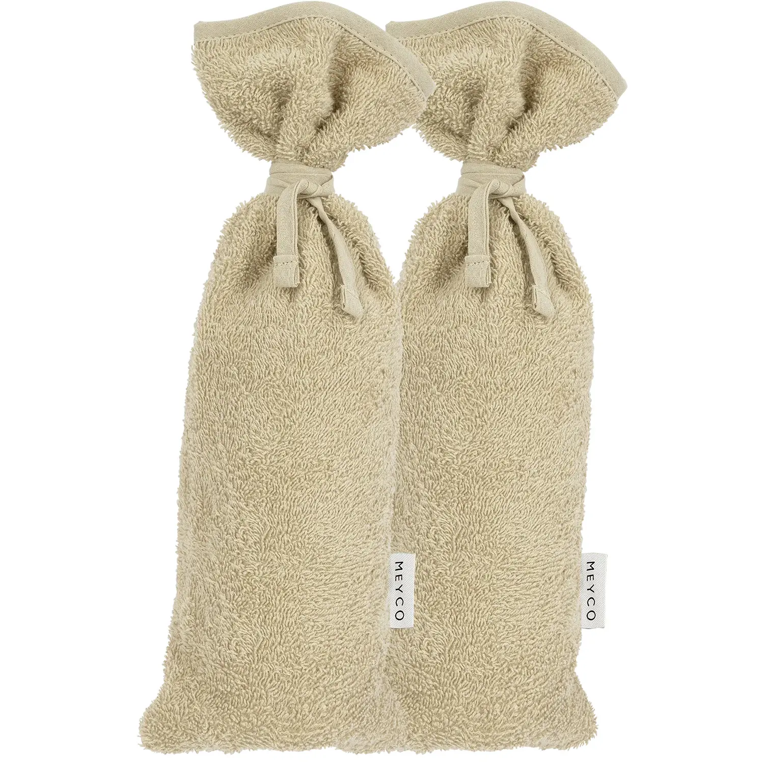 Meyco Baby Uni kruikenzak - 2-pack - badstof - sand